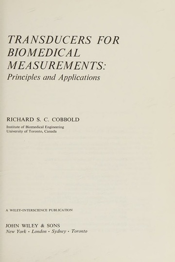 Transducers for Biomedical Measurements: Principles and Applications 封面