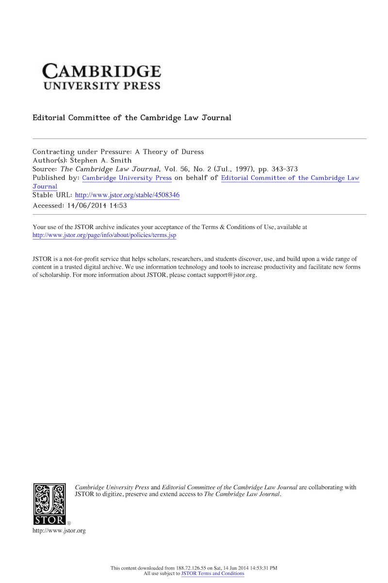 Contracting Under Pressure: A Theory of Duress 封面